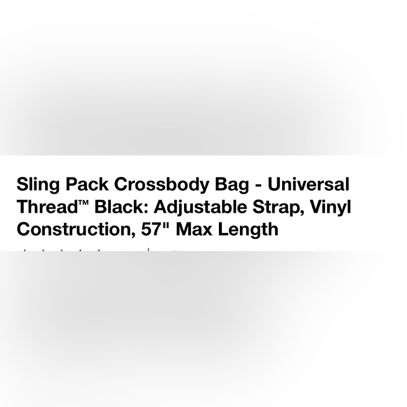 Universal Thread Black Sling Pack Crossbody Bag with adjustable strap 57”max - Picture 5 of 5